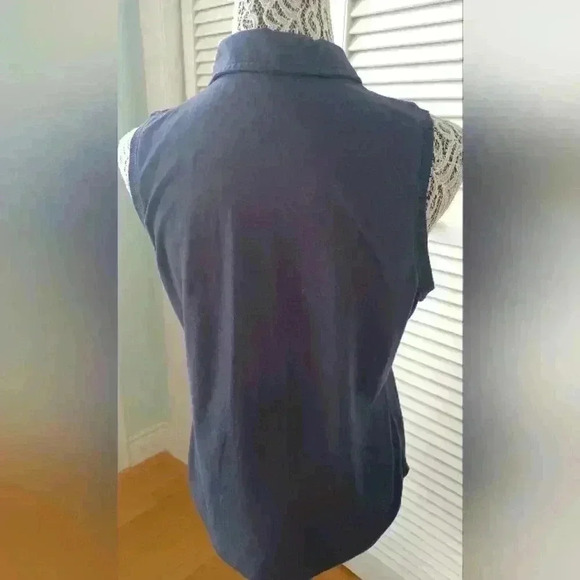 Hyba Activewear Sleeveless Polo Navy Blue  Size Medium - Picture 3 of 6